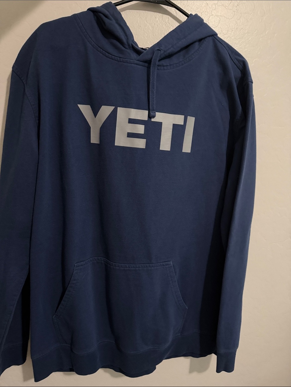 Yeti Navy Blue Pullover Hoodie with White Logo